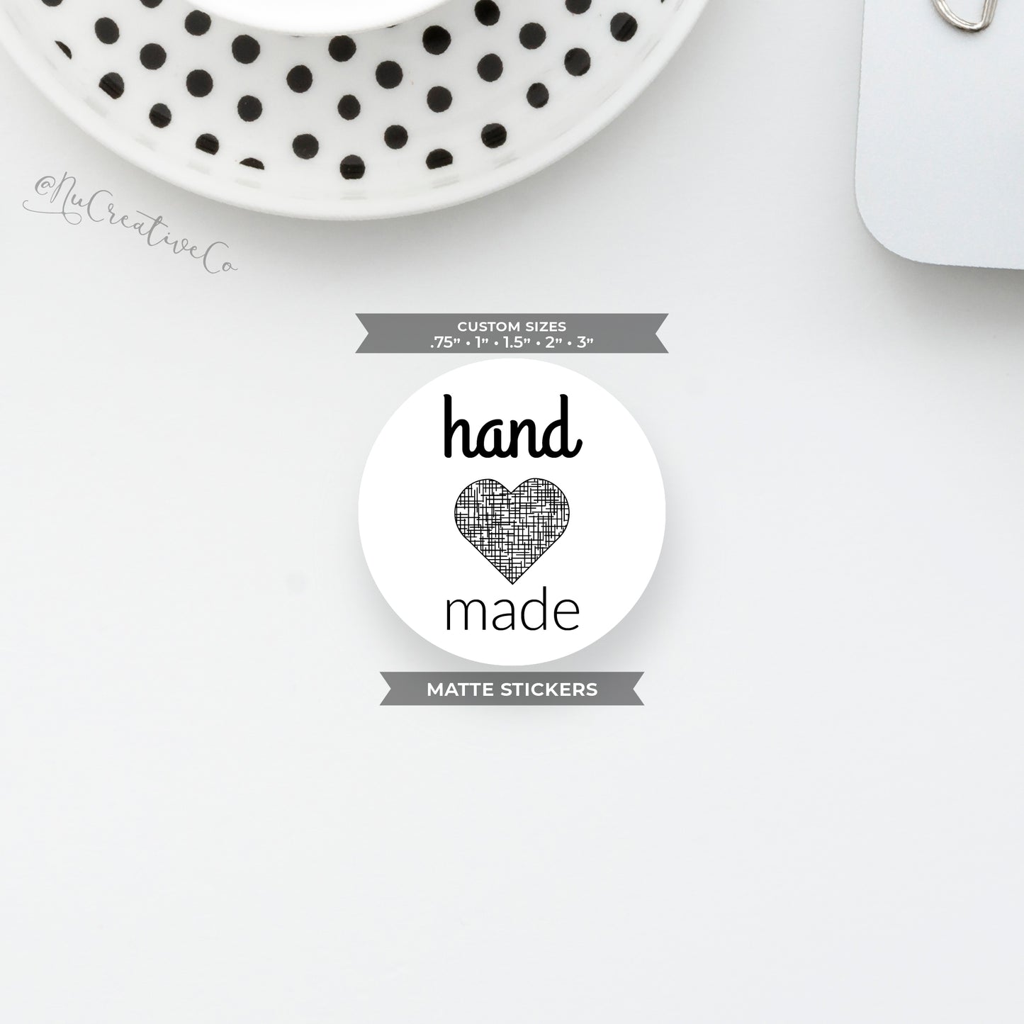 Hand Made Circle Sticker