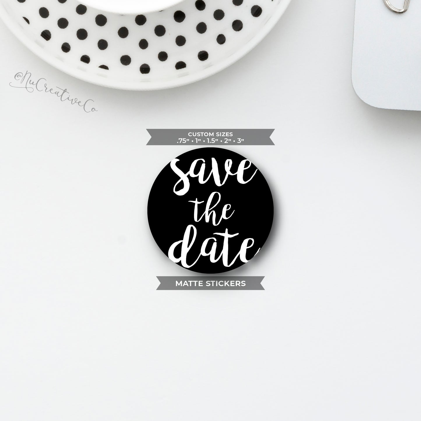 Save the Date Circle Sticker