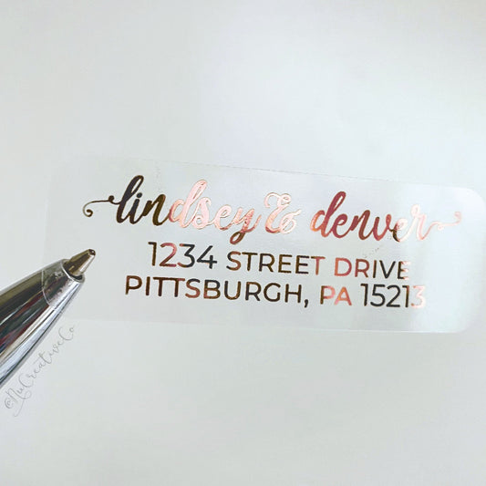 Rose Gold Foil Address Label